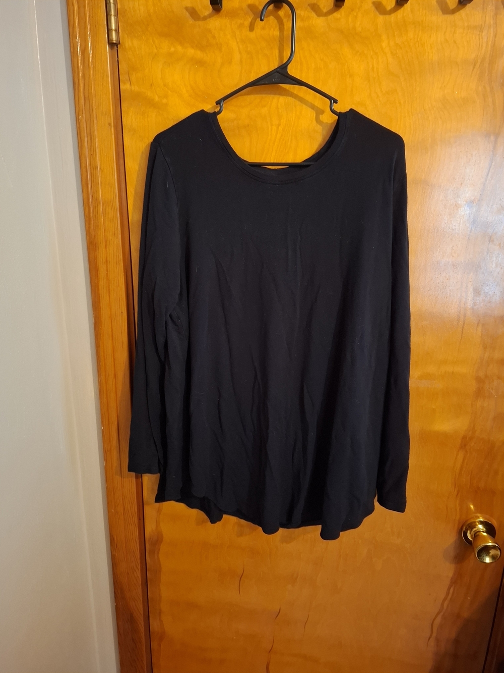 Daily Ritual Black Long-Sleeve Crewneck Top